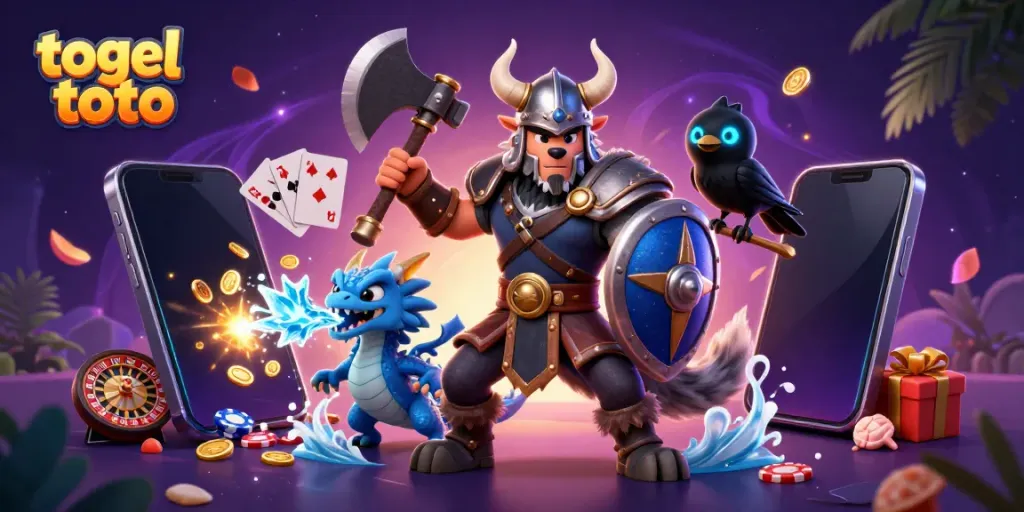 Gambarkan keseruan togel toto dengan karakter kartun dalam arena taruhan yang berwarna-warni.