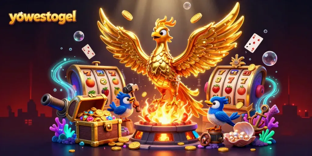 Engage in thrilling gameplay with yowestogel alongside glowing treasures and dynamic casino elements.