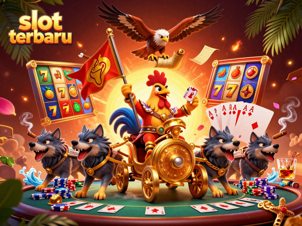 Experience slot terbaru with exciting jackpots and vibrant gaming elements in this dynamic 3D illustration.