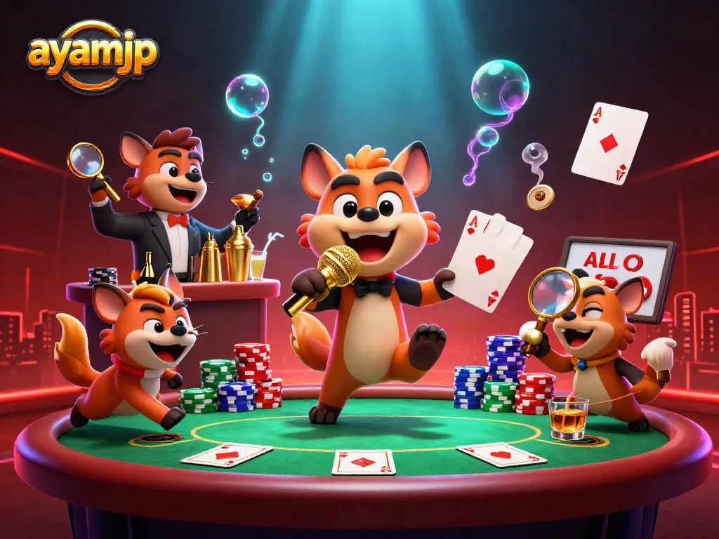 Experience ayamjp with vibrant casino fun featuring hyenas in a lively comedy club scene.