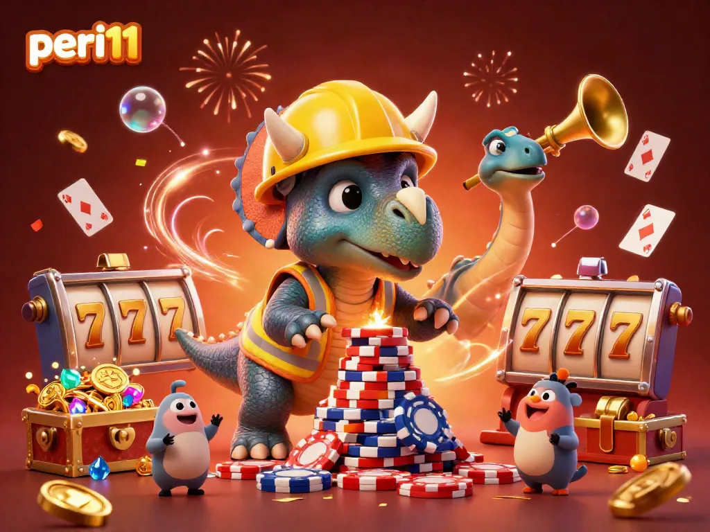 Experience winning thrills at peri11 with vibrant casino elements and dynamic characters in celebration.