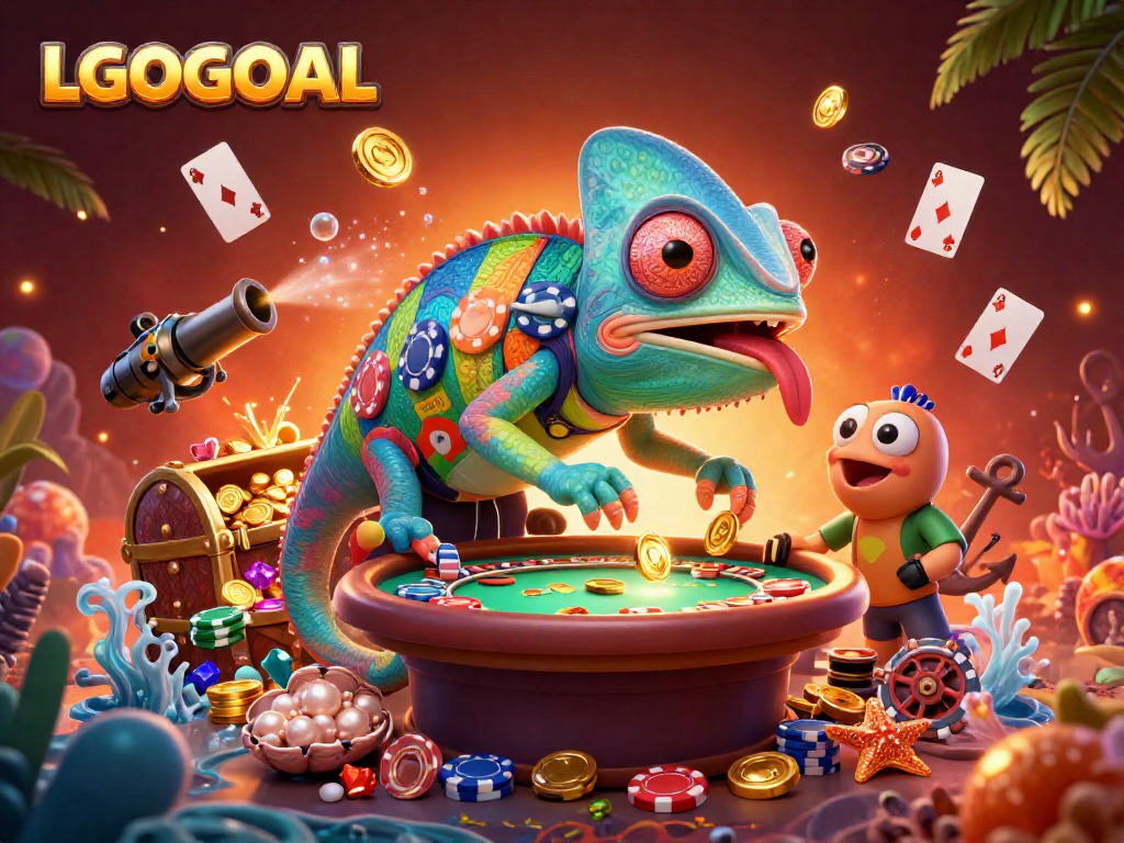Experience thrilling gameplay with LGOGOAL’s vibrant chameleon casino scene full of dynamic action.