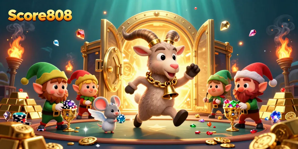 Score808 offers an enchanting view of a festive holiday-horror casino scene with Krampus and mischievous elves.