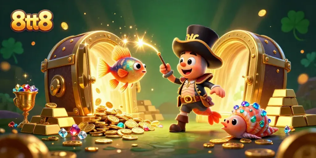 Join the excitement with 8tt8, showcasing treasure-filled casino adventures under the sea.