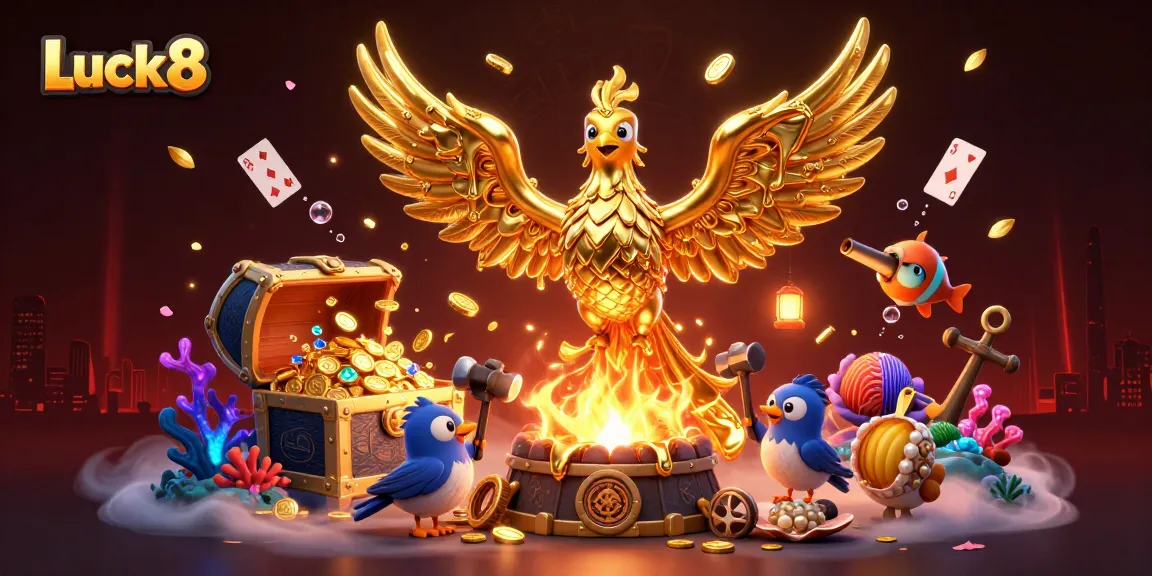 Experience the thrill of Luck8 with a dynamic, rich casino adventure illustration featuring gleaming gold!