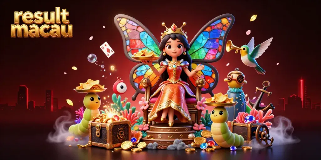 Menampilkan hasil macau sambil menikmati pengalaman bermain dengan karakter dan elemen kasino yang glamor.