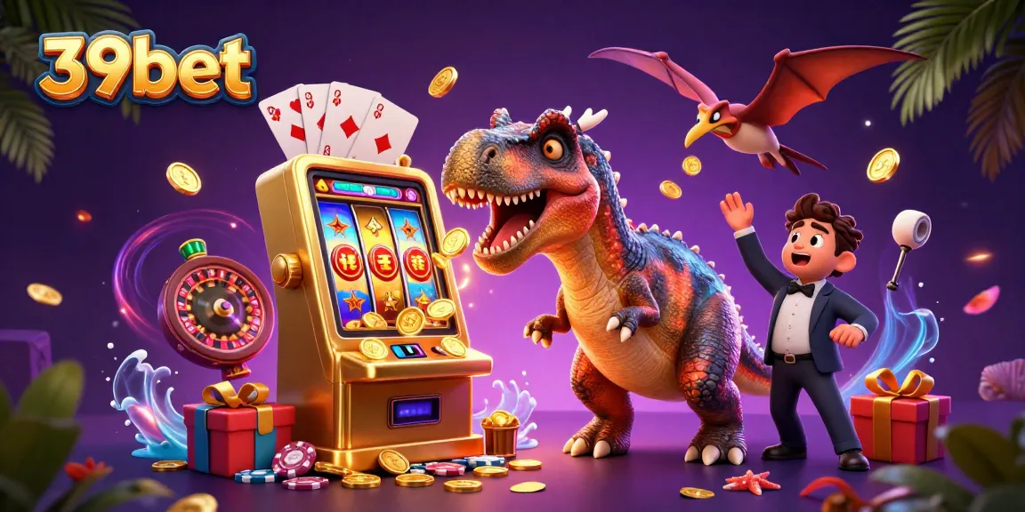 39bet transforms your luck as cartoon dinosaurs create a jackpot frenzy at the casino.
