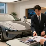 Pengalaman LUXURY 777 di showroom mobil mewah dengan pencahayaan elegan.